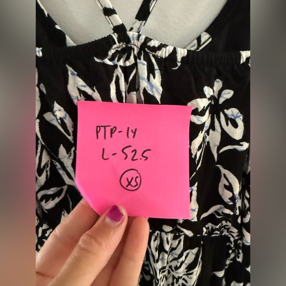 The Loft Floral Sundress Maxi Dress Tank Sleeveless White Black Blue Size XS - Picture 9 of 11